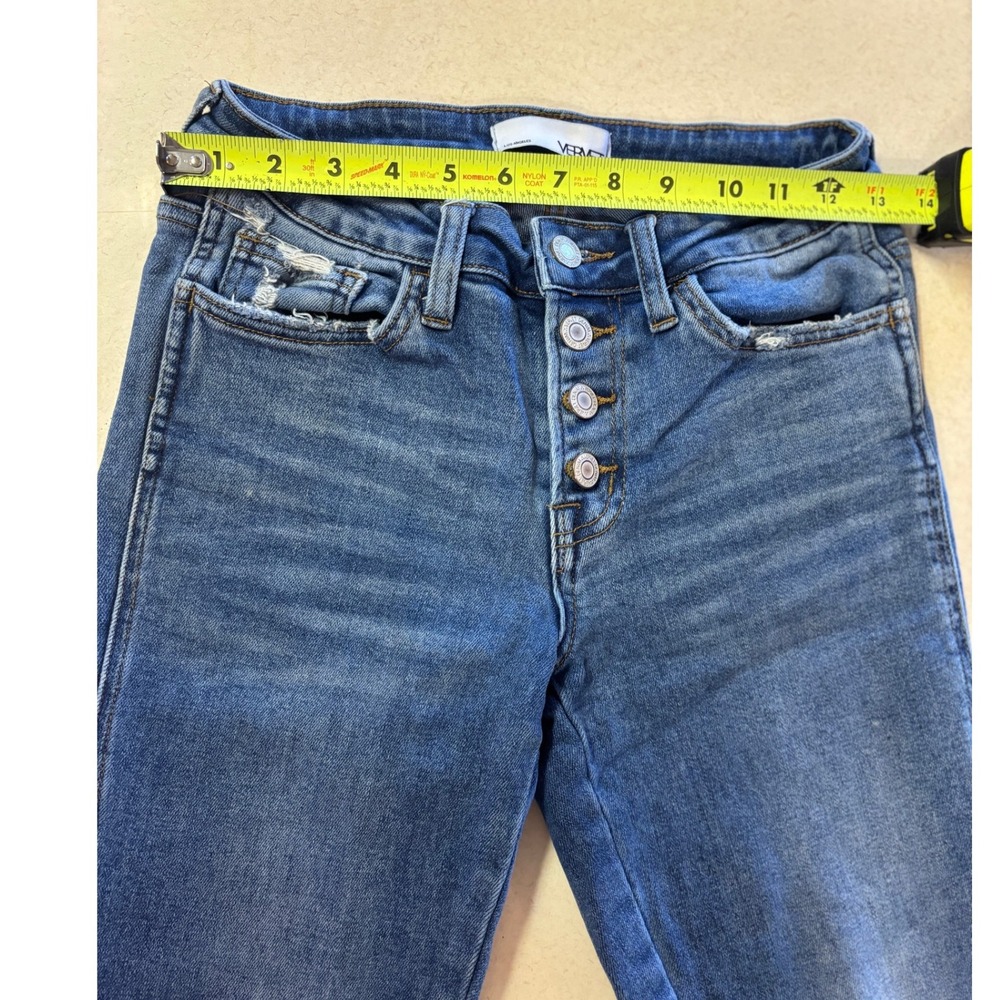 Vervet by Flying Monkey High Rise‎ Button Fly Skinny Jeans Blue Size 25 V2522